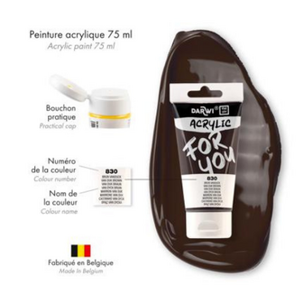 Darwi For You acrylverf 75 ml in tube van dyck bruin