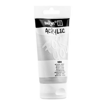 Darwi For You acrylverf 75 ml in tube metallic zilver