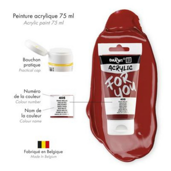 Darwi For You acrylverf 75 ml in tube Engels rood