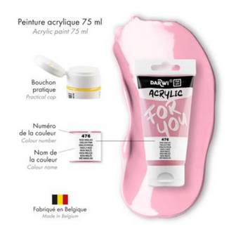 Darwi For You acrylverf 75 ml in tube Engels roze