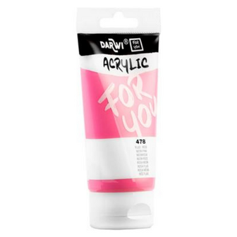 Darwi For You acrylverf 75 ml in tube neon roze