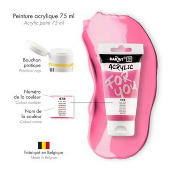 Darwi For You acrylverf 75 ml in tube neon roze