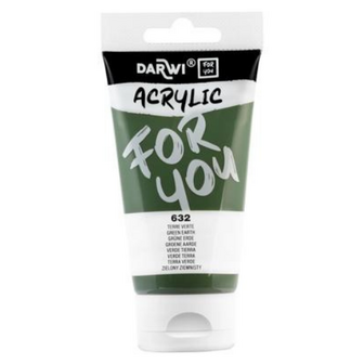 Darwi For You acrylverf 75 ml in tube groene aarde