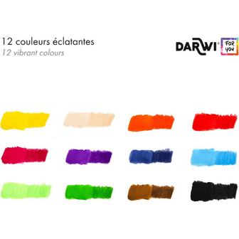 Darwi For You aquarel kleurpotloden set van 12 Kleuren