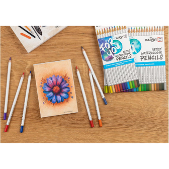 Darwi For You aquarel kleurpotloden set van 12 Kleuren