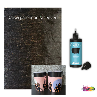 Darwi parelmoer acrylverf zwart