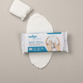 Darwi Classic witte luchtdrogende boetseerklei 1 kg foto 2