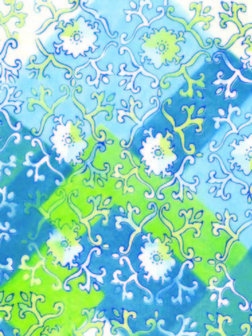 Decopatch papier blauw decoratieve bloemenprint OP=OP