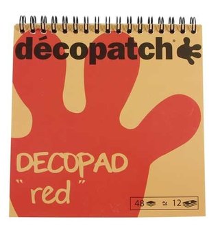 Decopad spiraalblok papier rood