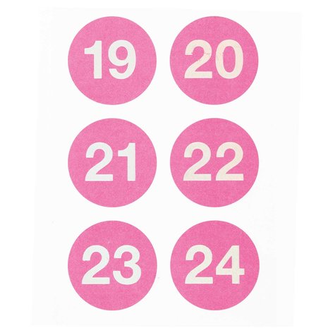 Paper Poetry Adventskalender stickers Donker roze 24st.