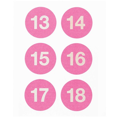 Paper Poetry Adventskalender stickers Donker roze 24st.