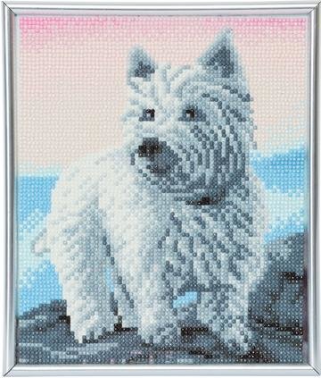 Crystal Art kit Westie hond 21 x 25 cm