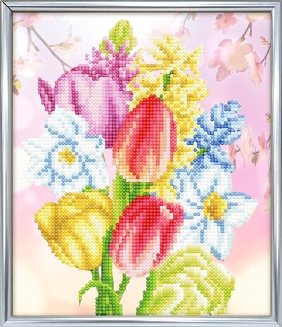 Crystal Art kit Beautifull Bouquet 21 x 25 cm