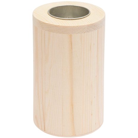 Kaarsenhouder hout rond 12 X 7,5 cm. FSC 100%