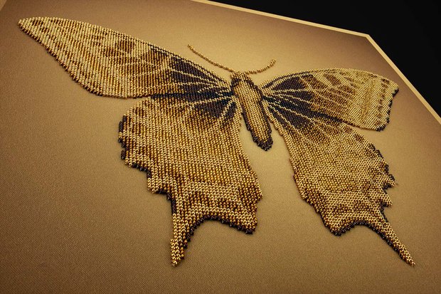 Miniart Crafts Golden Butterfly 40 x 40 cm borduren met kralen