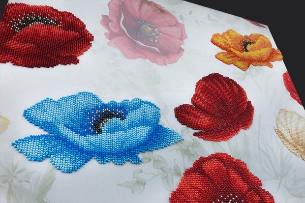 Miniart Crafts Poppy Flowers 40 x 40 cm borduren met kralen