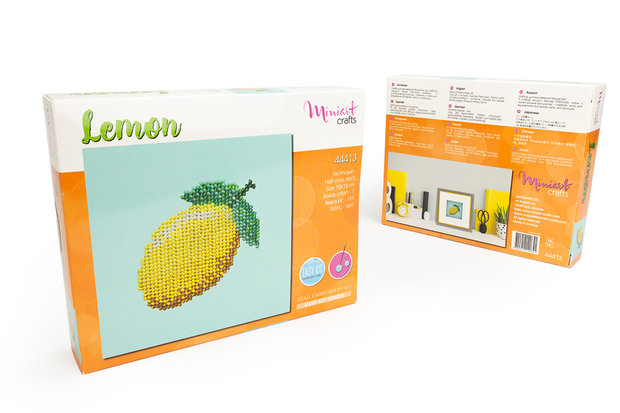 Miniart Crafts Lemon 12 x 12 cm borduren met kralen