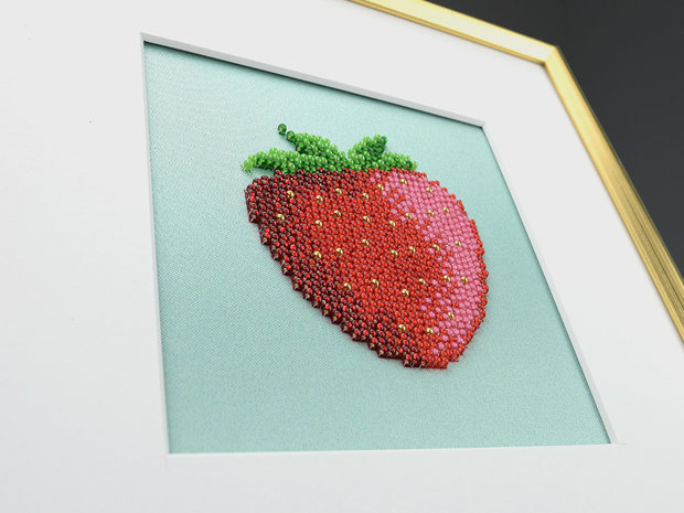 Miniart Crafts Strawberry 12 x 12 cm borduren met kralen