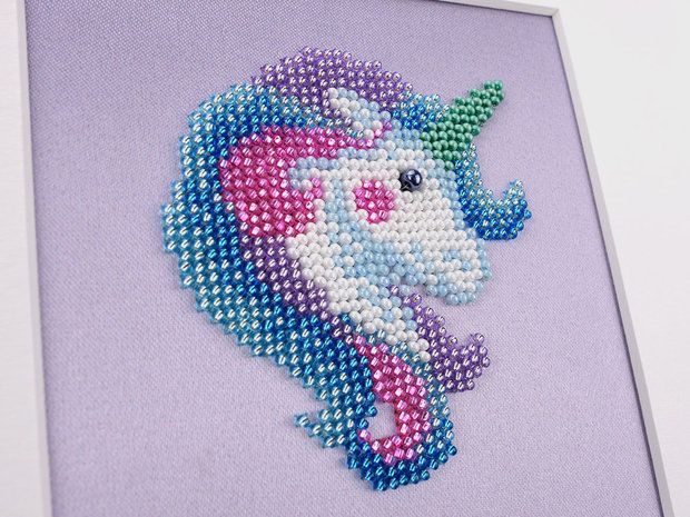Miniart Crafts Unicorn 12 x 12 cm borduren met kralen