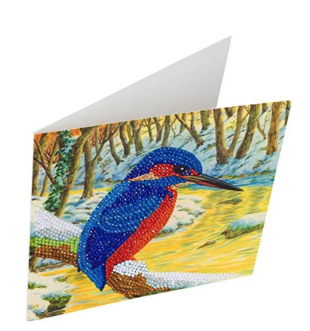 Crystal Card kit diamond painting Kingfisher 18 x 18 cm