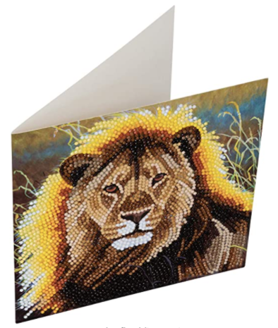 Crystal Card kit diamond painting Resting Lion 18 x 18 cm