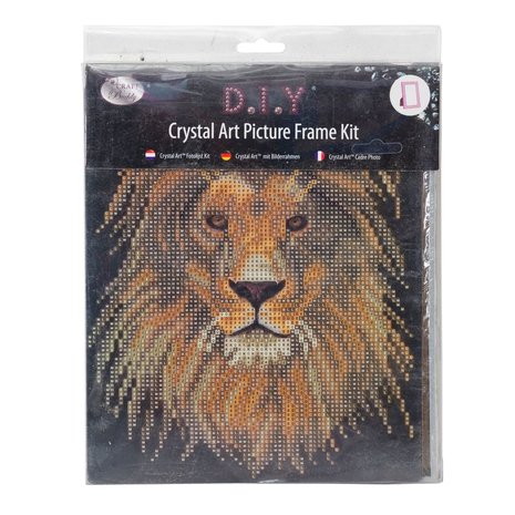 Crystal Art kit Lion Partial 21 x 25 cm