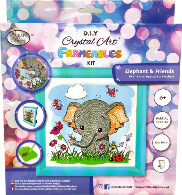 Crystal Art kit Kinder Frame Cozy Owls Partial 16 x 16 cm.