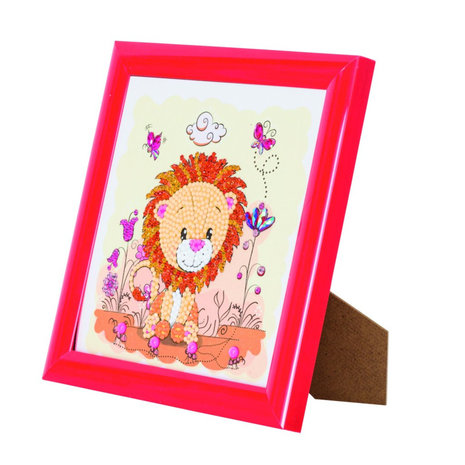 Crystal Art kit Kinder Frame Lion Meadow Partial 16 x 16 cm.