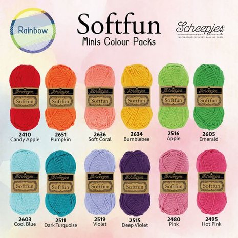 Scheepjes Softfun Colour Pack Rainbow 65709 12x20gr