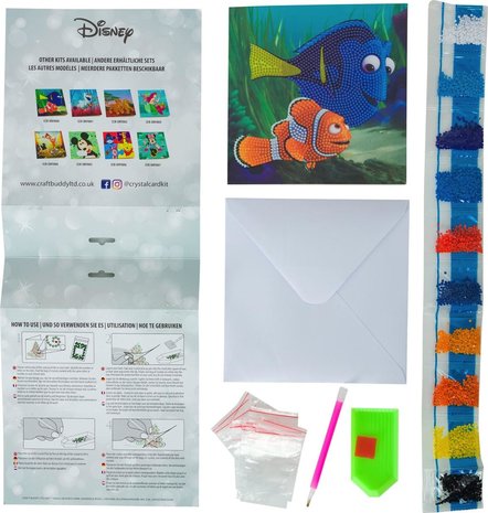 Crystal Card kit  Disney Dory and Marlin diamond painting  18 x 18 cm.