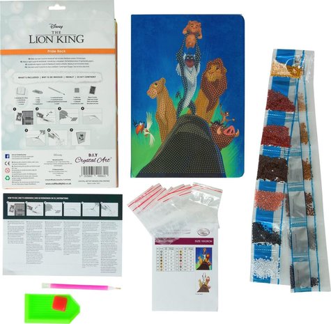 Crystal Art kit Notebook schrift Disney Pride Rock Lion King 26 x 19 cm 