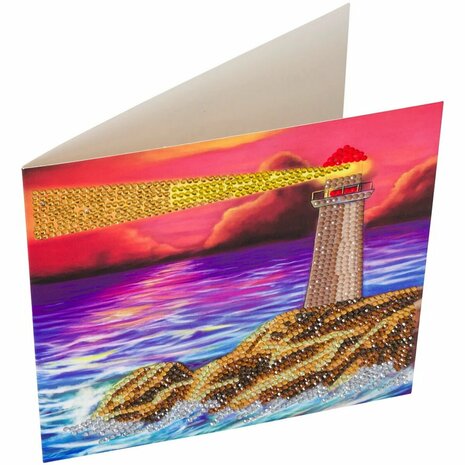 Crystal Card kit diamond painting Lighthouse 18x18cm