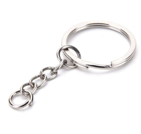 Sleutelring Sleutelhanger 30mm met ketting