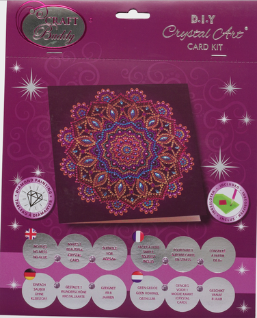 Crystal Card kit diamond painting Purple Mandala 18 x 18 cm