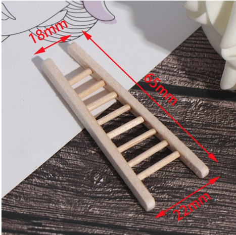 Ladder voor poppen hout 65mm