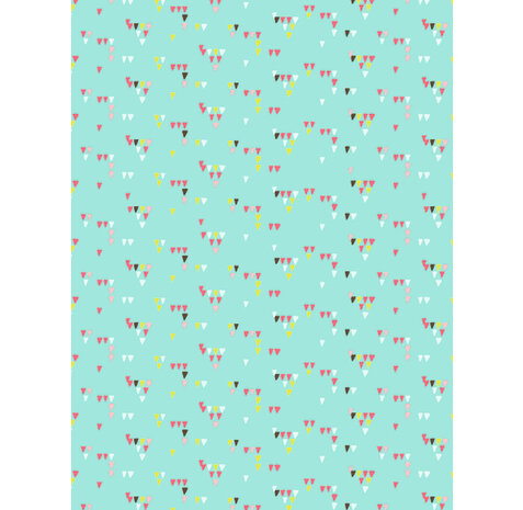 Decopatch papier Turquoise driehoek retrodesign