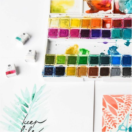 ART ARTISTS WATER COLOURS AQUARELVERF 36 KLEUREN