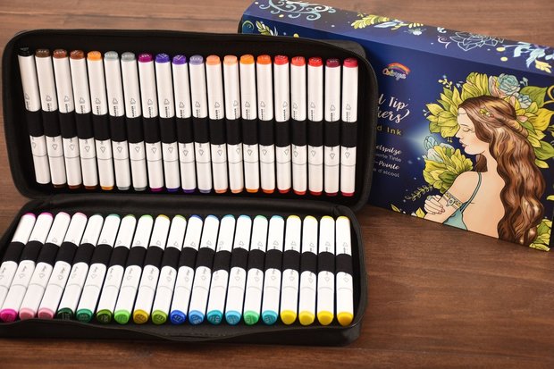 Colorya Etui met 40 dual tip alcoholmarkers