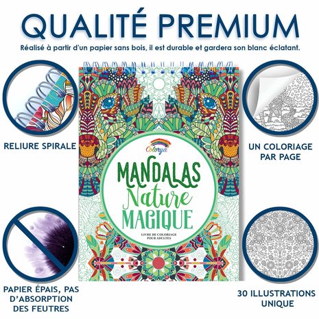 Colorya kleurboek v. volwassenen Mandala's Magische Natuur A4 spiraalgebonden