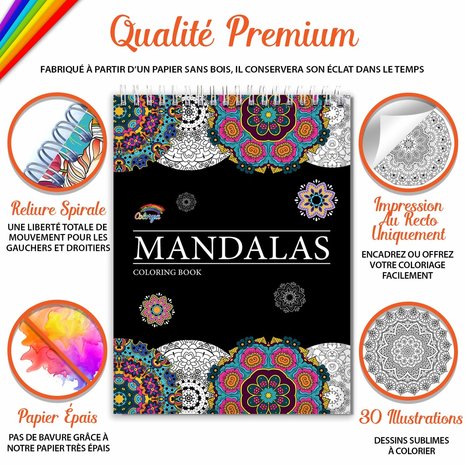 Colorya kleurboek v. volwassenen Mandalas A4 spiraalgebonden