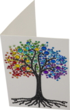 Crystal Card kit diamond painting Rainbow Tree 10 x 15 cm (partial)