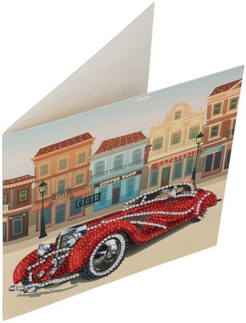 Crystal Card kit diamond painting Classic Car 18 x 18 cm (partial)