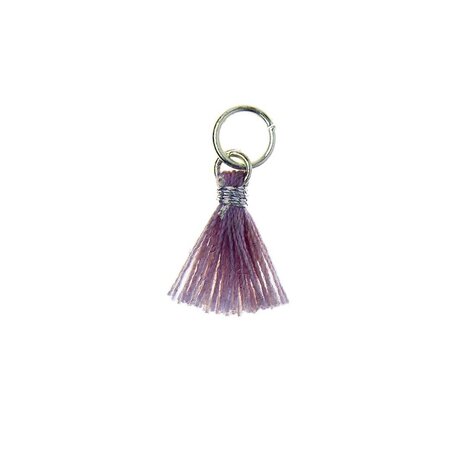 Kwastje voor sieraden of decoratie 11mm Purple met zilverkleurig oog