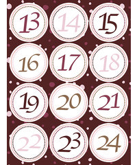 Adventskalender stickers ROZE 24st.