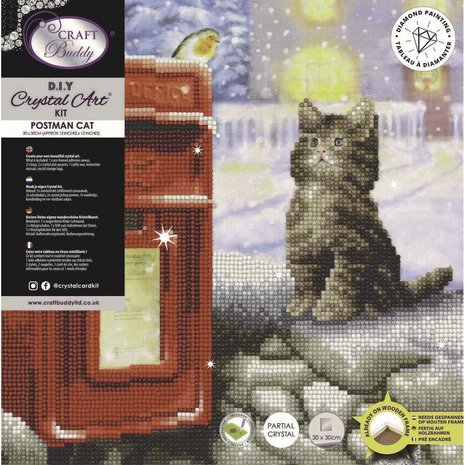 Crystal Art Postman Cat (partial) 30 x 30 cm