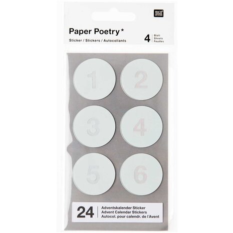 Paper Poetry Adventskalender stickers Mint 24st.