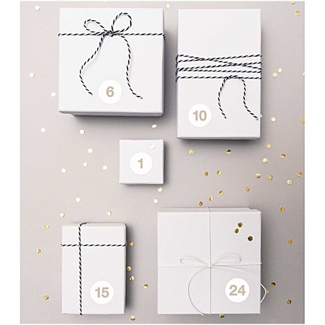 Paper Poetry Adventskalender stickers Wit 24st.