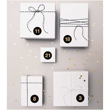 Paper Poetry Adventskalender stickers Zwart 24st.