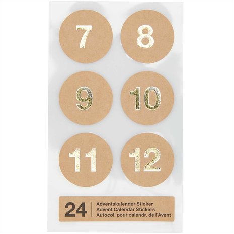 Paper Poetry Adventskalender stickers Kraft paper 24st.