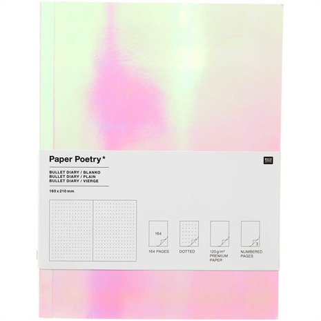 PAPER POETRY BULLET DIARY AGENDA SOFTCOVER IRISIEREND 16X21CM 80 VEL